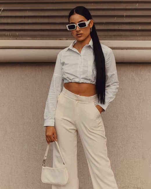 Cropped Bege Estampado
